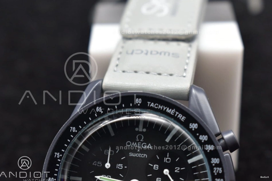 Moonwatch Mercury Strap Mission Omega on Nylon Quartz Swatch to Bioceramic x 0317